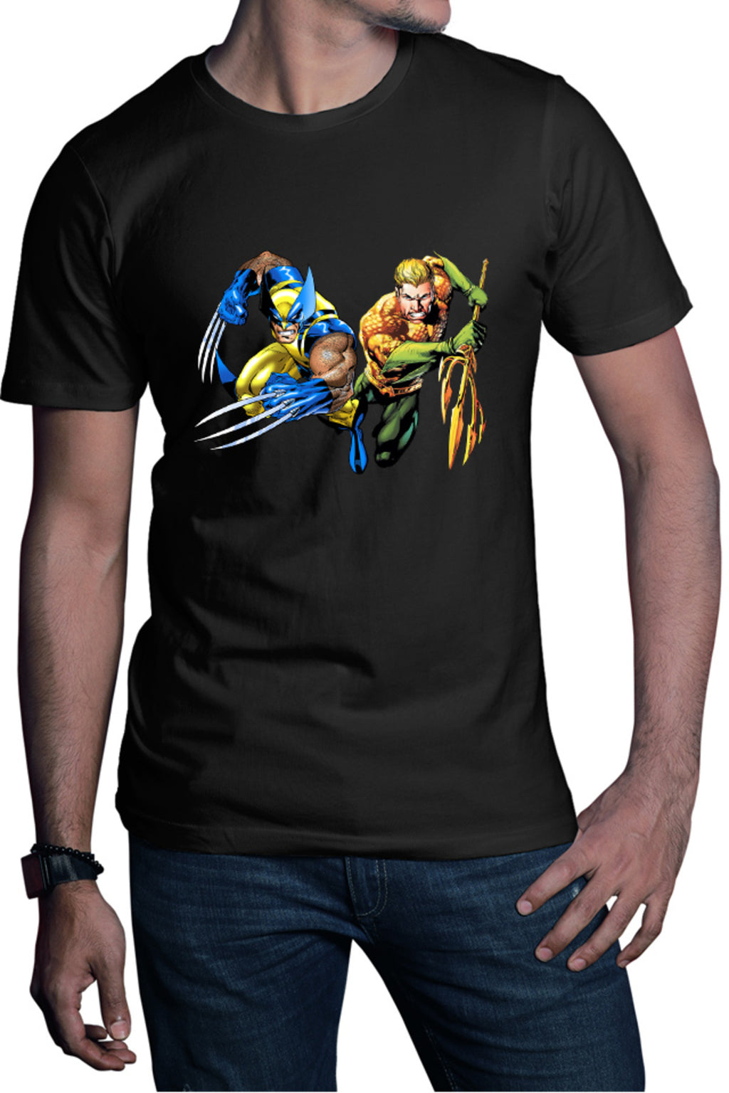 Tricou barbati Aquaman Wolverine Superhero Super Powers Wolf Cartoons DC