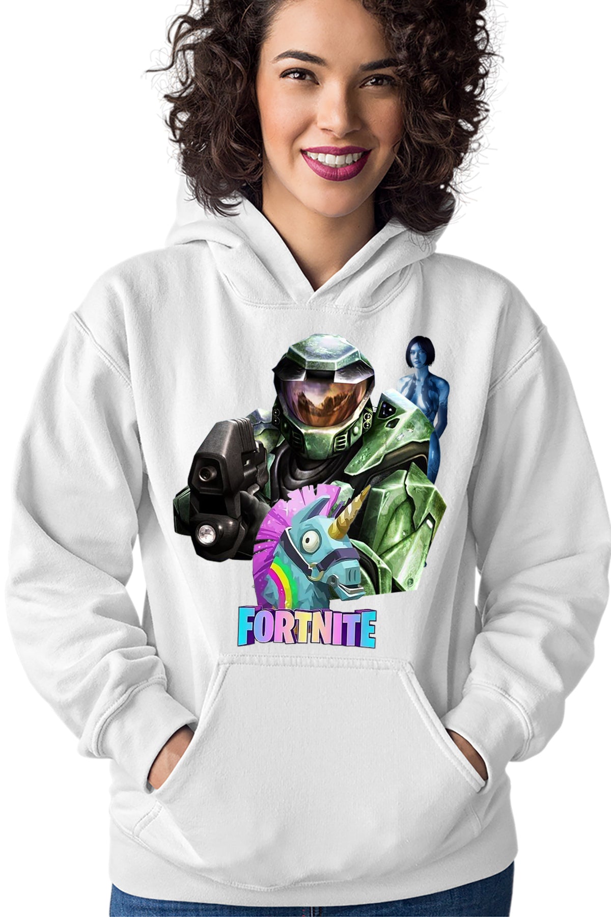 Hanorac dama Halo Chief Cortana Fortnite Lama Battle