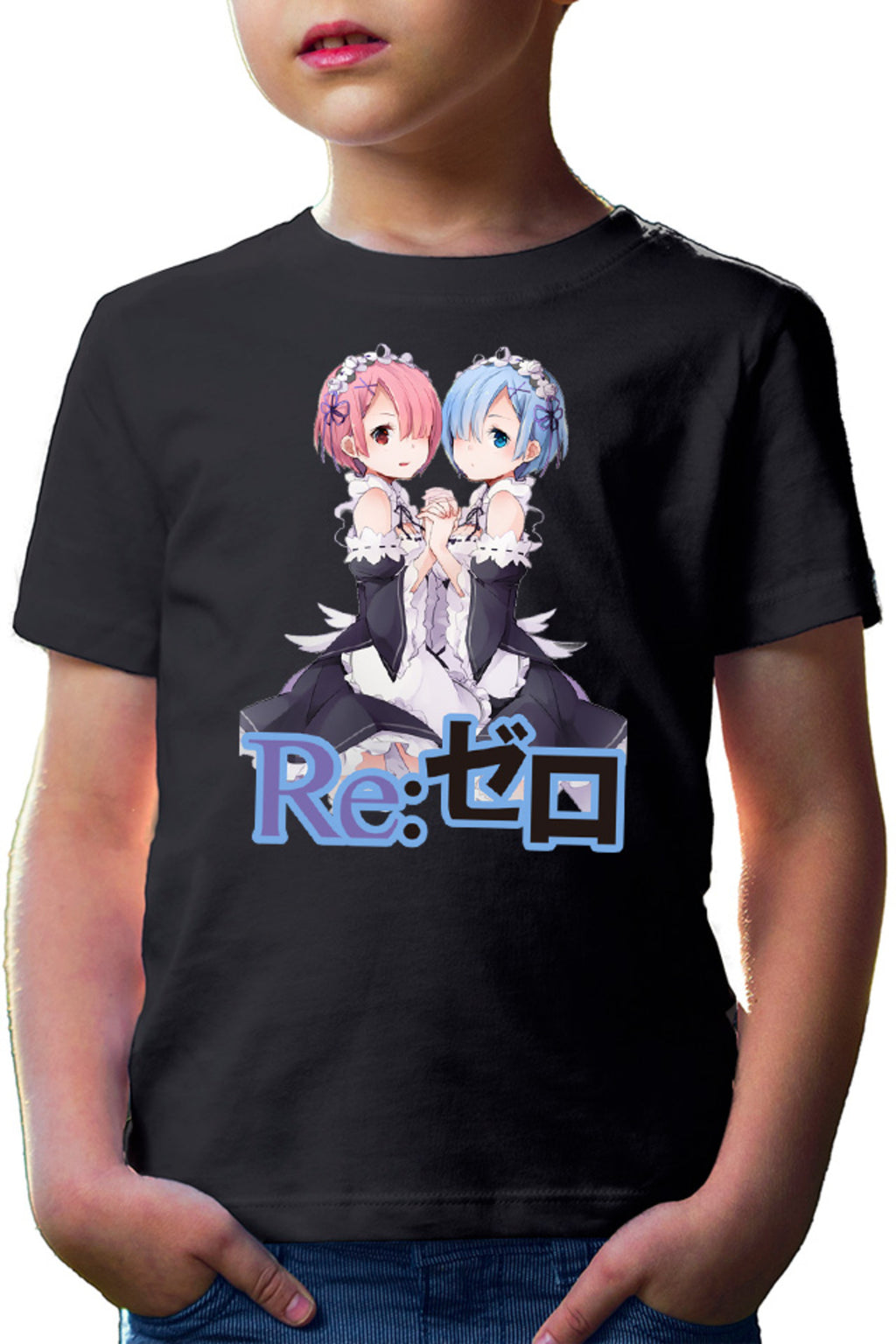 Tricou copii Re Zero REM RAM Sisters Maiden Light Novel Cosplay Weapon