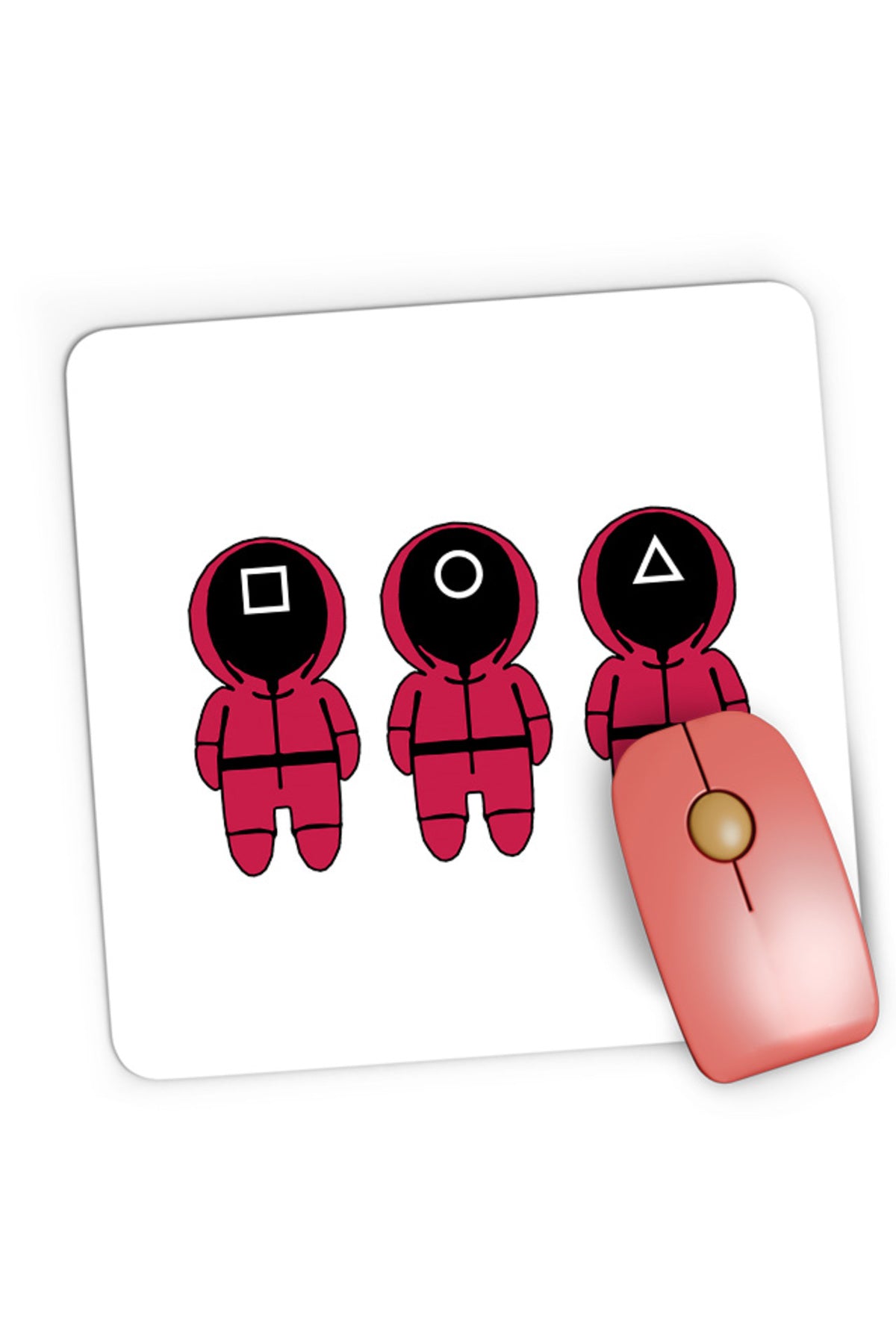 Mousepad Gaming Squid Game Chibi Concelor Testers Strategy, 21x19 cm