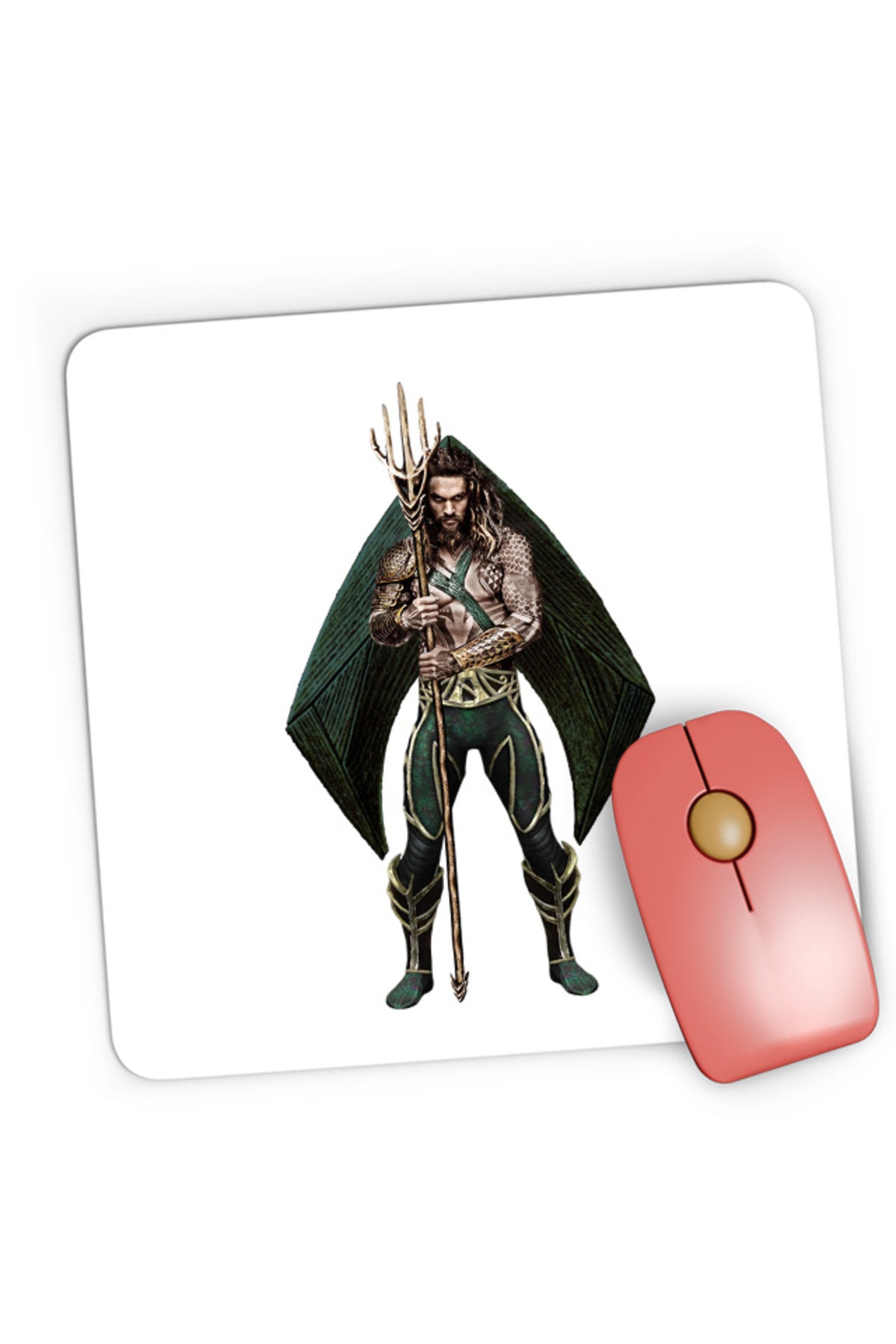Mousepad Gaming Aquaman Flash Pose Jason Momoa Powerful Ability Unique, 21x19 cm