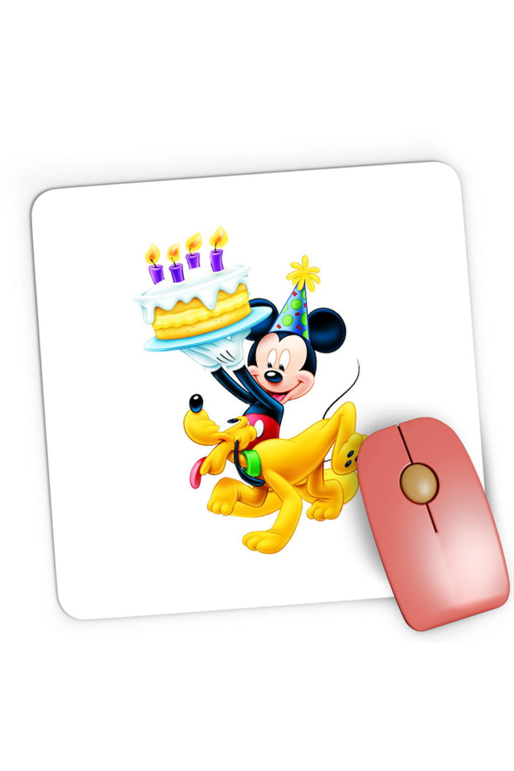 Mousepad Gaming Mickey Mouse Puppy Happy Birthday, 21x19 cm