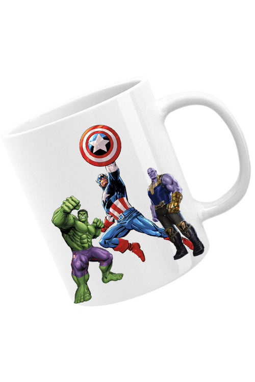 Cana Captain America Hulk Thanos Marvel Avangers Comics Cartoons, alba, 330 ml