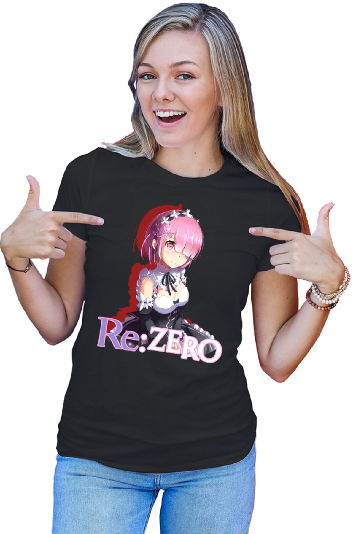 Tricou dama Re Zero RAM Maiden Strongest Sister Demon Otaku Japan