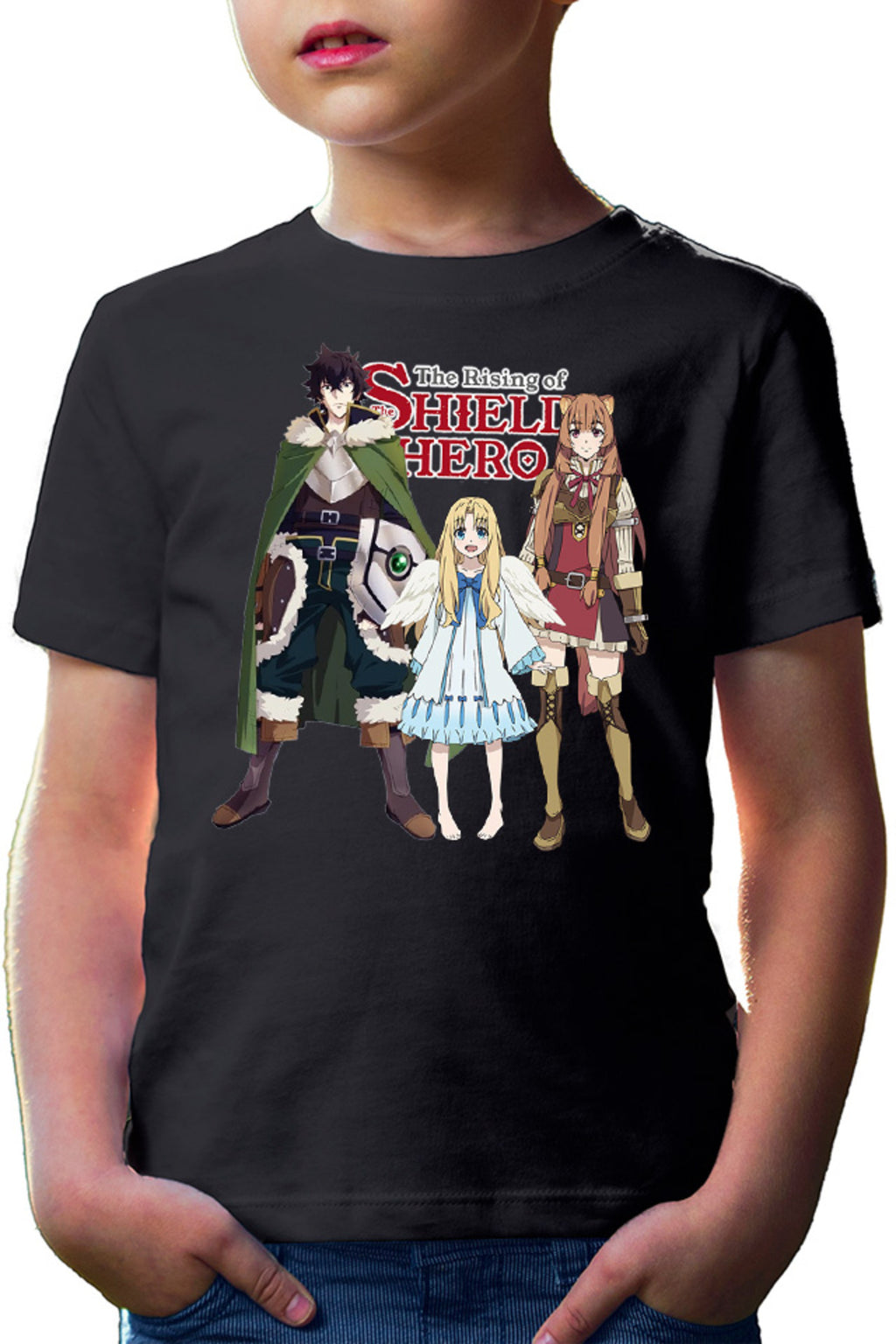 Tricou copii Rising of the Shield Hero Naofumi Filo Raphtalia Trio Bird Aneko
