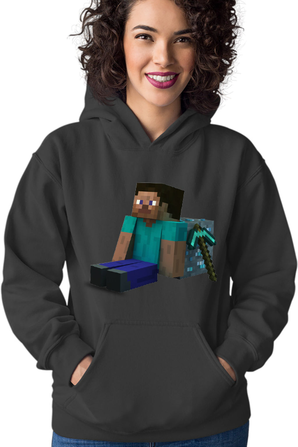 Hanorac dama Minecraft Diamond Cube Pickaxe Mining Sit Steve