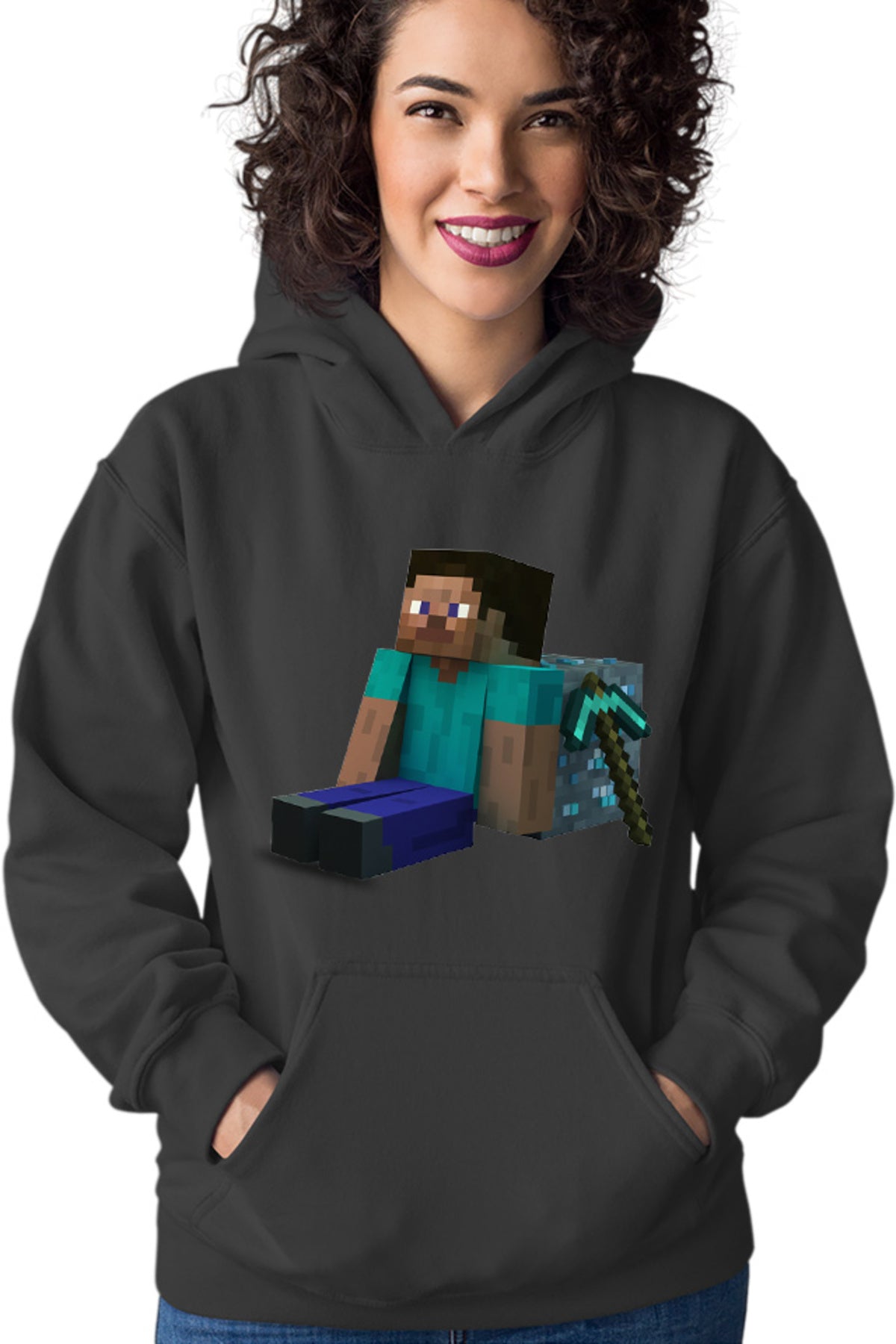 Hanorac dama Minecraft Diamond Cube Pickaxe Mining Sit Steve