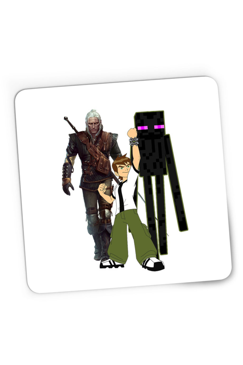Mousepad Gaming Ben 10 Watch Minecraft Enderman Witcher Gerald Sword, 21x19 cm