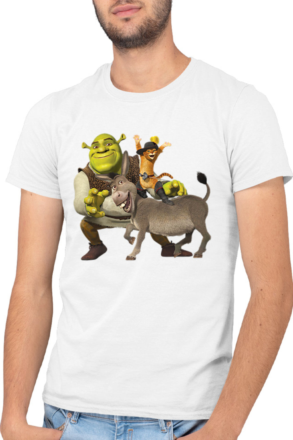 Tricou barbati Shrek Donkey Puss In The Boots Story