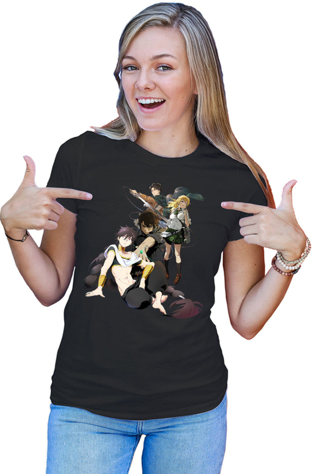 Tricou dama Btooom! Ryouta Himiko Magi Judal AOT Levi Magic Fantasy