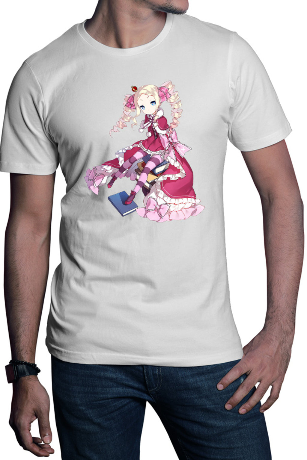 Tricou barbati Re Zero Beatrice Library Book Magic Tsundere Desene