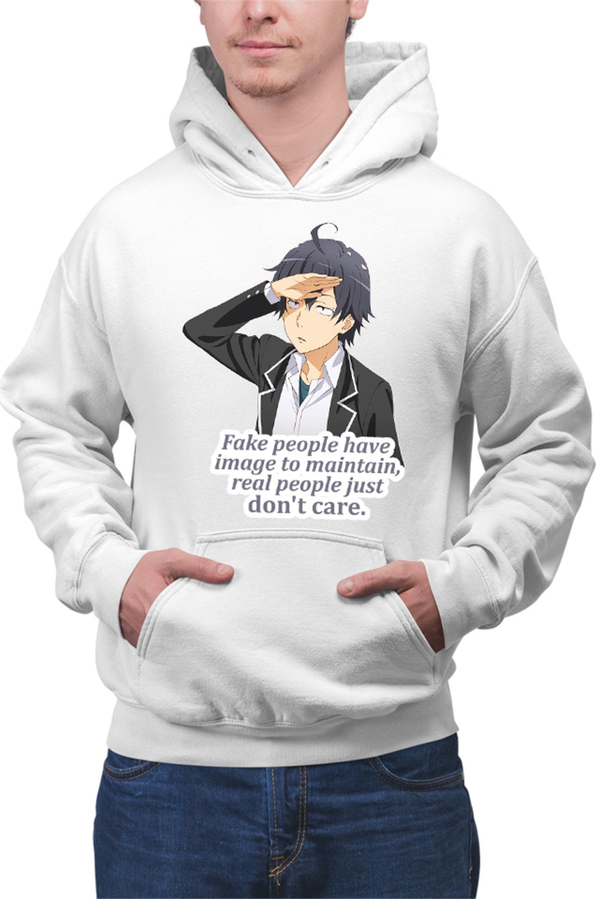 Hanorac barbati OreGairu Hikigaya Hachiman Fake Otaku