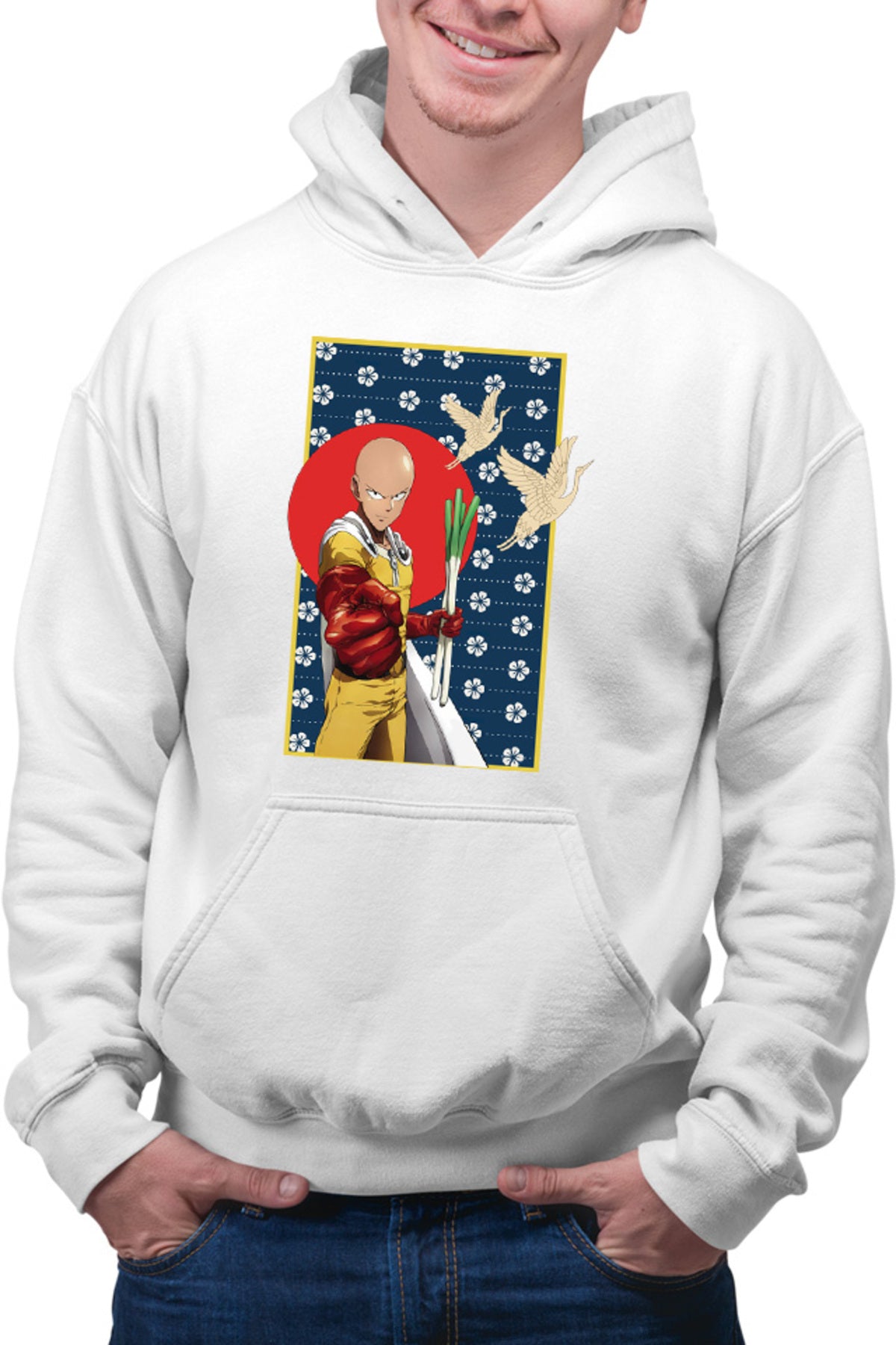 Hanorac barbati One-Punch Man Japanese Pattern Flag Bird