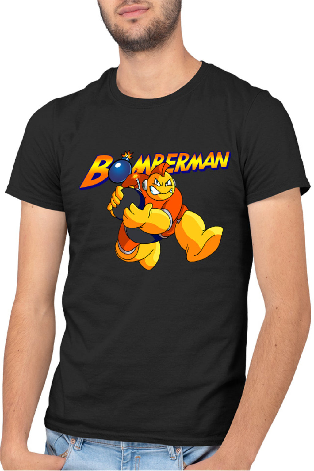 Tricou barbati Bomberman Run Bomb Logo Action