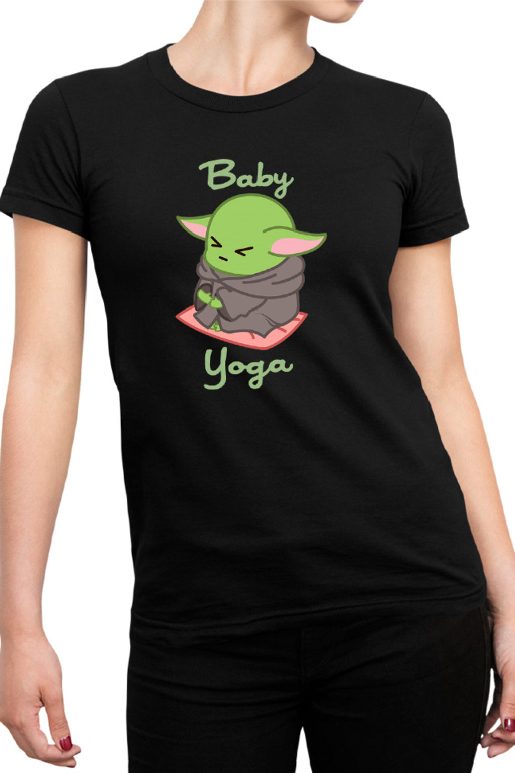 Tricou dama Baby Yoda Meditate Morning Stress