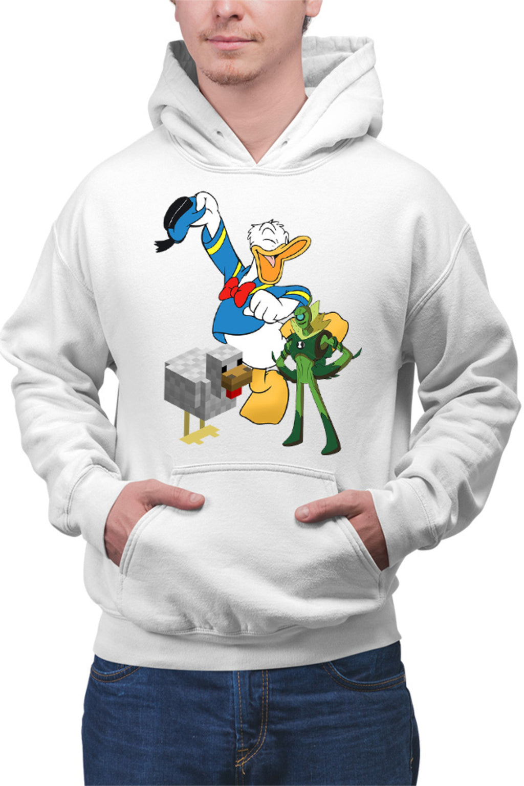 Hanorac barbati Donald Duck Minecraft Chicken Ben10 Alien Watch Pixel