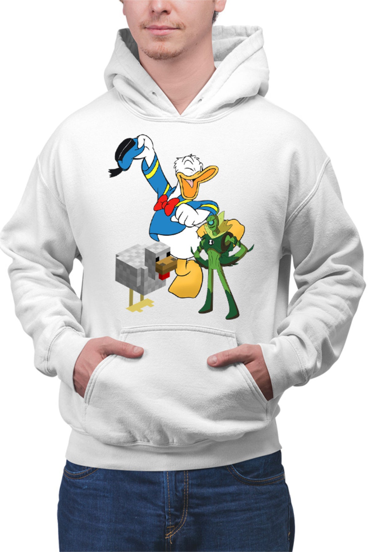 Hanorac barbati Donald Duck Minecraft Chicken Ben10 Alien Watch Pixel