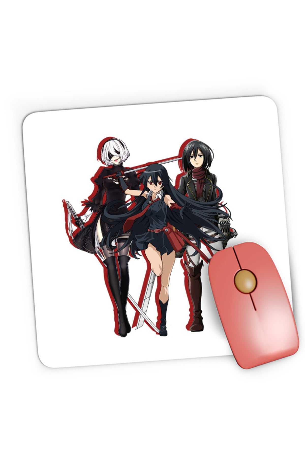Mousepad Gaming Akame ga Kill Nier Automata Mikasa Attack on Titan Sword Users, 21x19 cm