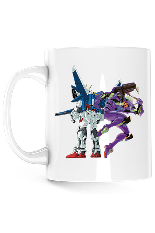 Cana Gundam Robot Blue Eva Flying, alba, 330 ml