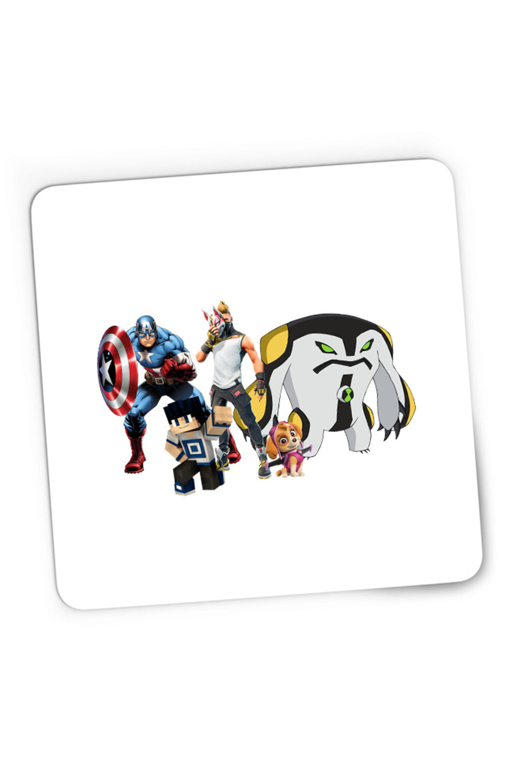 Mousepad Gaming Captain America Fortnite Fox Skin Minecraft Steve Paw Patrol, 21x19 cm