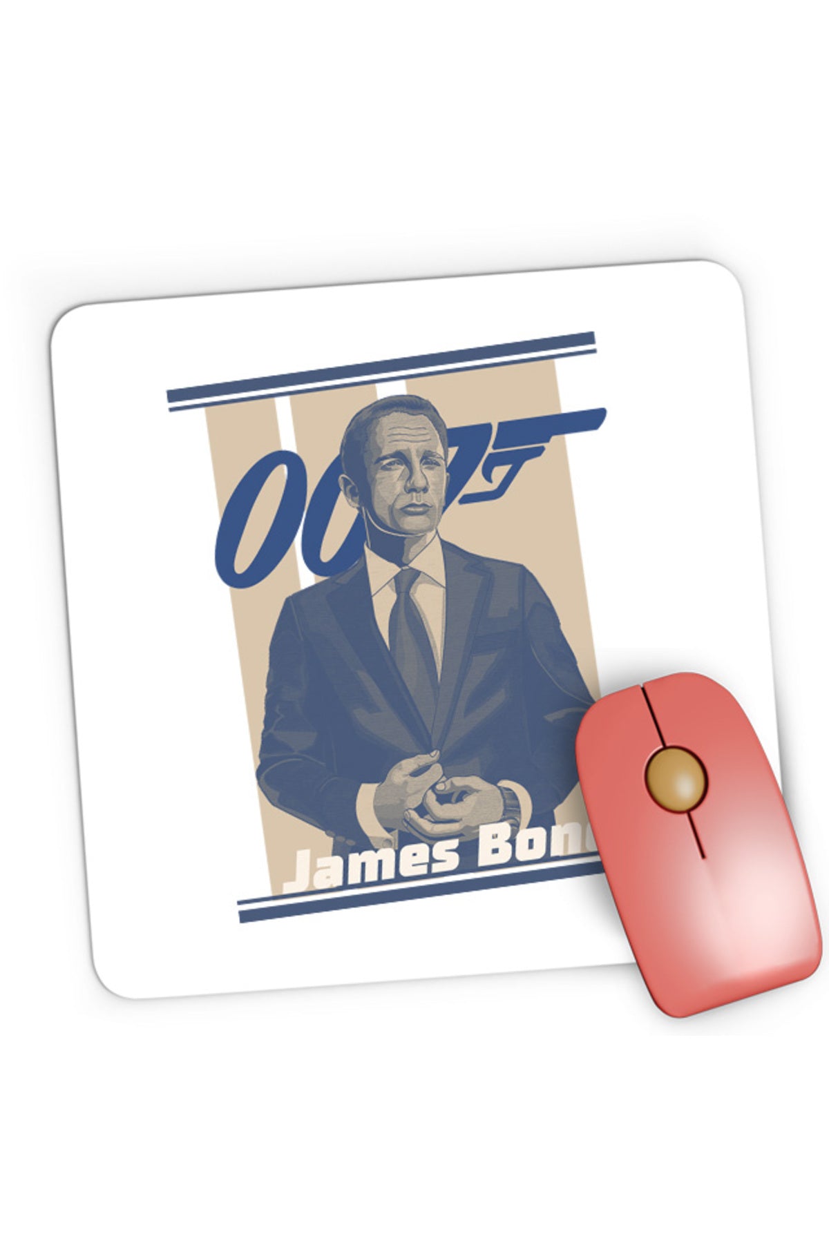 Mousepad Gaming James Bond Sean Connery No Time to Die Illustration, 21x19 cm