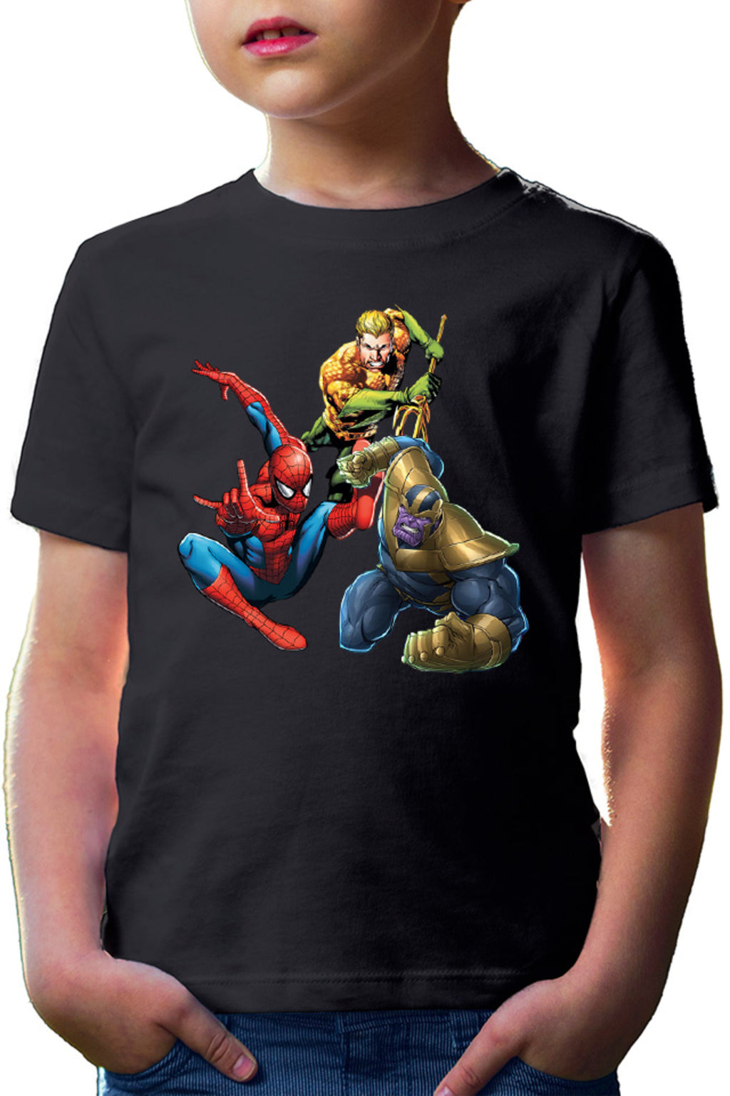 Tricou copii Spiderman Aquaman Thanos Save Earth