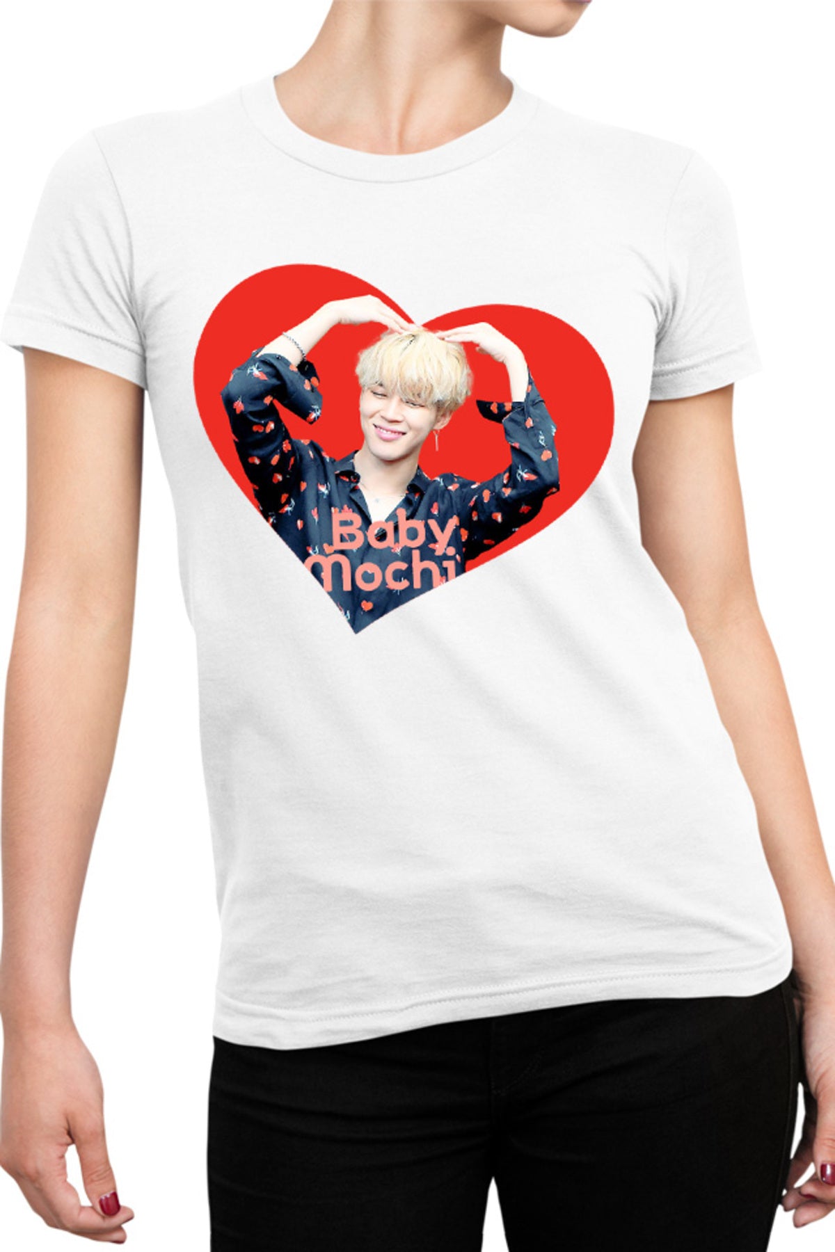 Tricou dama BTS Jimin Baby Mochi Happy Face Smile