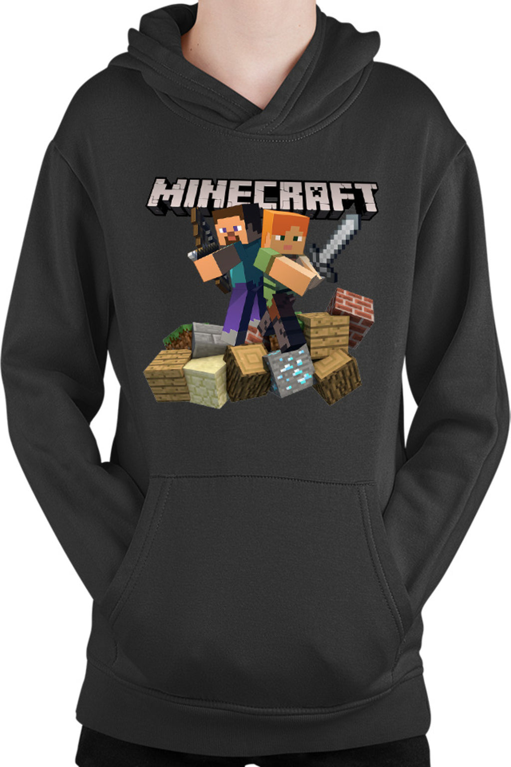 Hanorac copii Minecraft Fight Loot Bow Sword Beginner Material