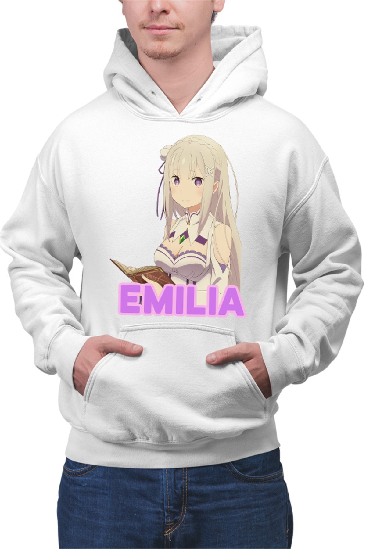 Hanorac barbati Re Zero Emilia Cat Magical Princess Kind Wizard Time