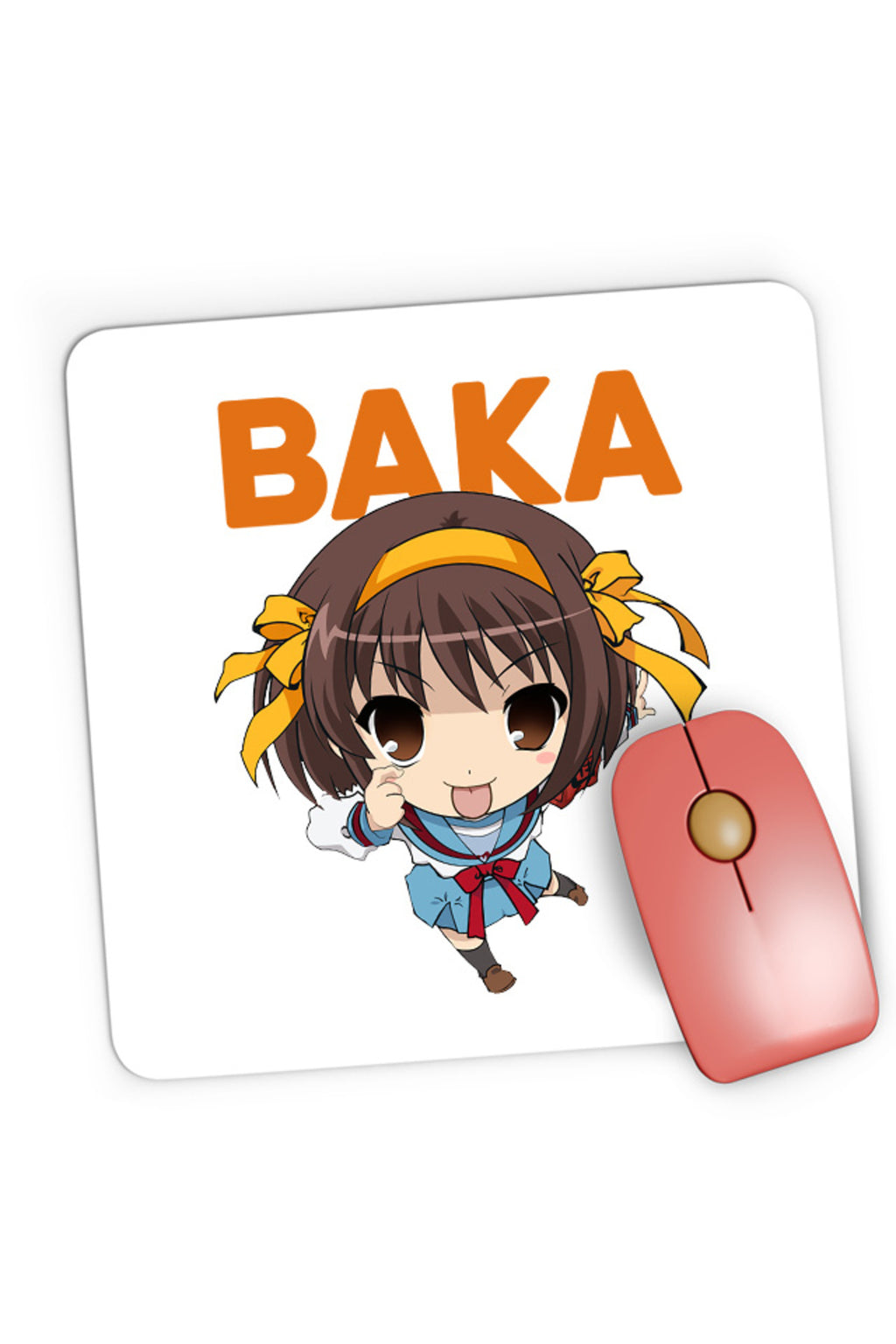 Mousepad Gaming Haruhi Suzumiya Baka Emoji Chibi Otaku Anime Japan, 21x19 cm