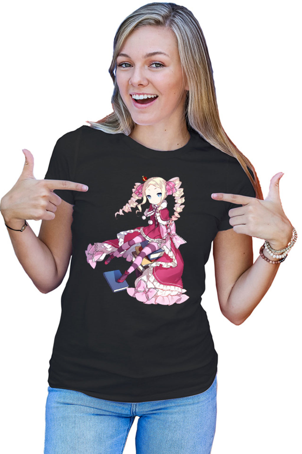 Tricou dama Re Zero Beatrice Library Book Magic Tsundere Desene