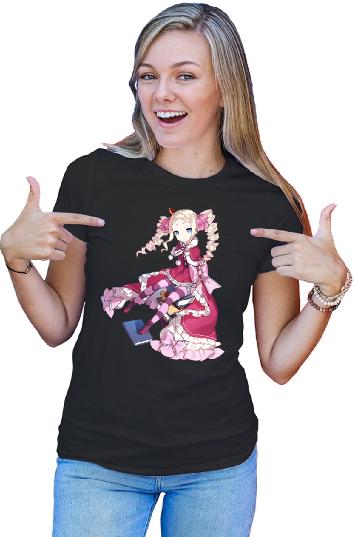 Tricou dama Re Zero Beatrice Library Book Magic Tsundere Desene