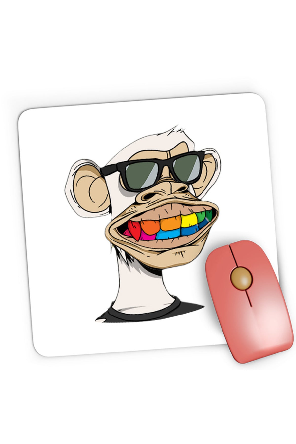 Mousepad Gaming NFT Monkey Sell Online Art Colors Humanoid, 21x19 cm