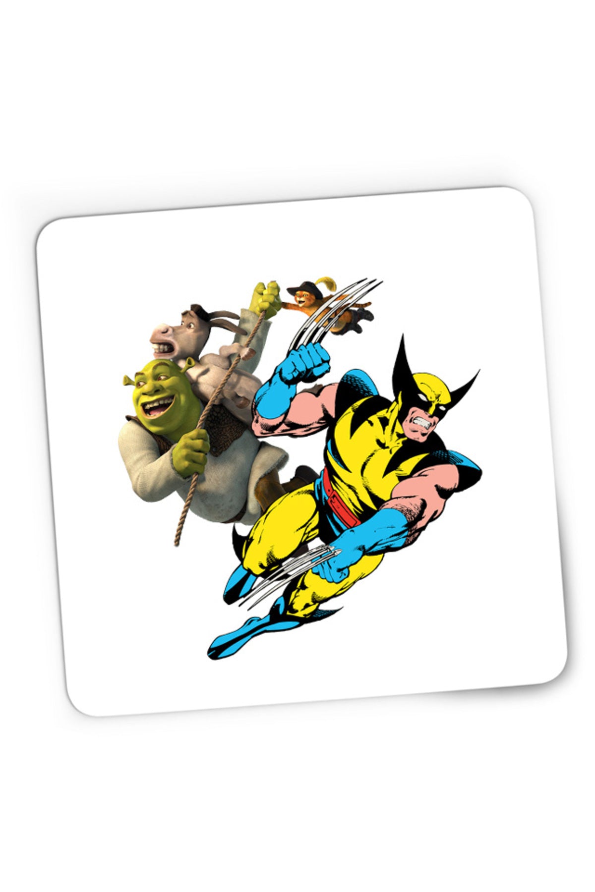 Mousepad Gaming Wolverine Shrek Rope Marvel DC, 21x19 cm