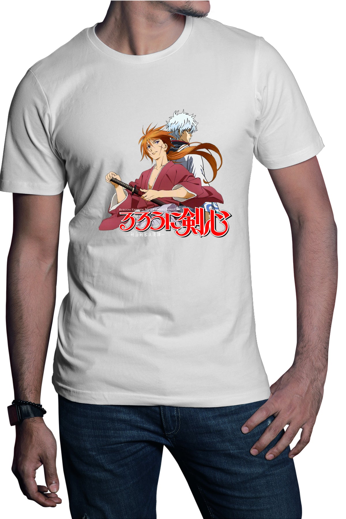 Tricou barbati Rurouni Kenshin Gintoki Kenshin Back