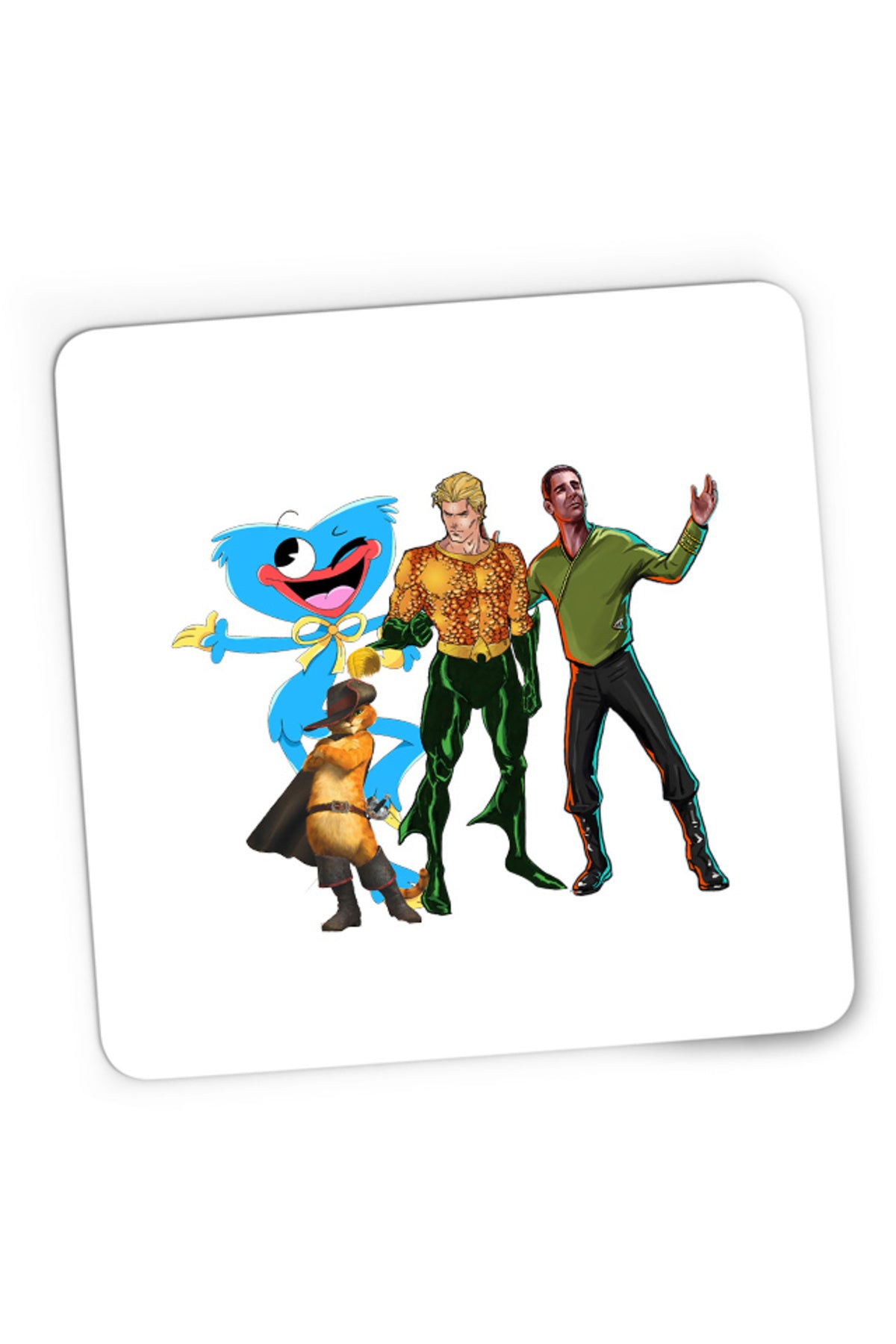 Mousepad Gaming Aquaman Huggy Wuggy Puss in the Boots Shrek Star Trek Crew, 21x19 cm