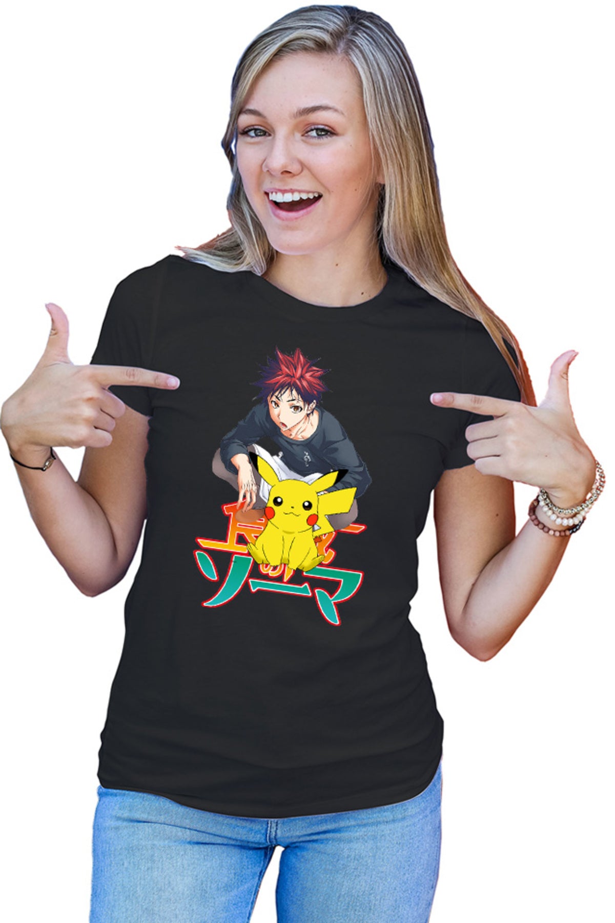 Tricou dama Food Wars Soma Pikachu Sit Pet Japan