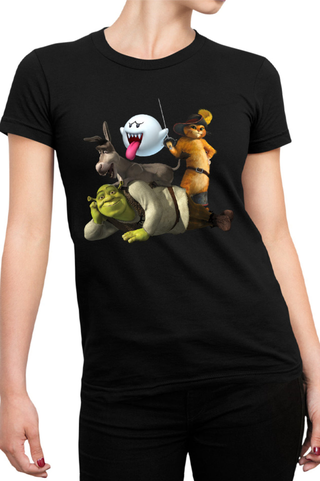 Tricou dama Shrek Mario Cat Donkey Ghost