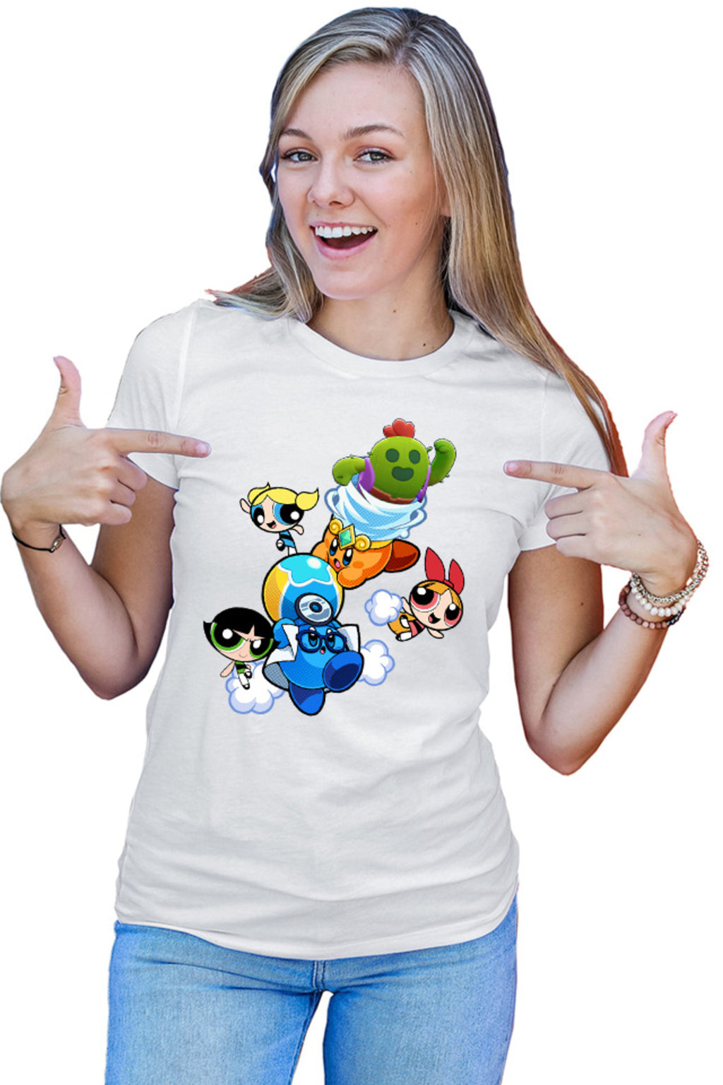 Tricou dama Brawl Stars Happy Tank Powerpuff Girls Pokemon Weather