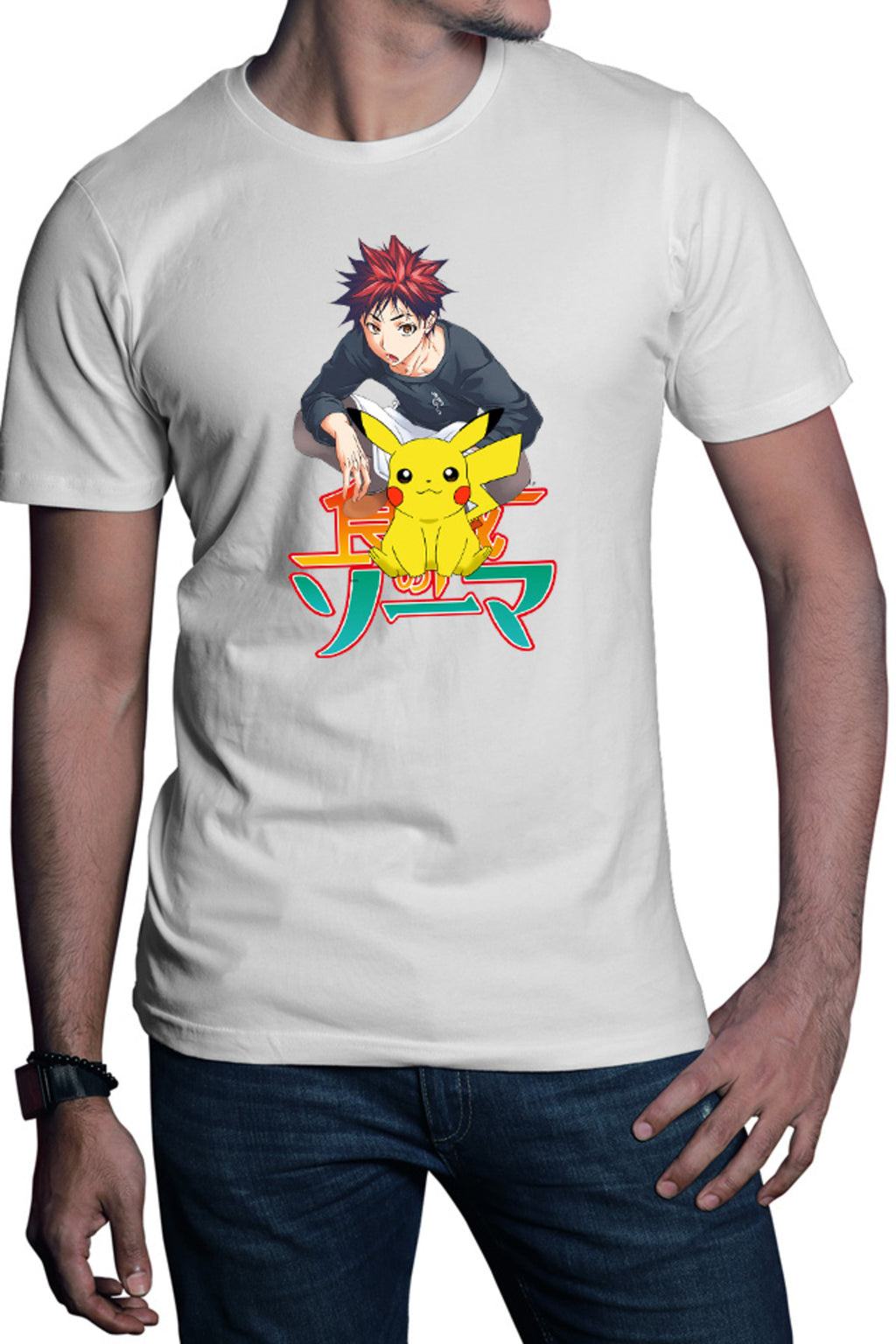 Tricou barbati Food Wars Soma Pikachu Sit Pet Japan