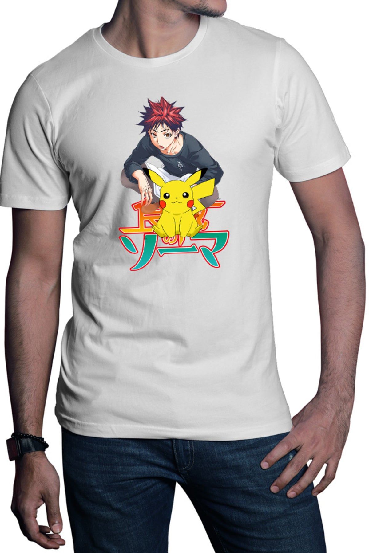 Tricou barbati Food Wars Soma Pikachu Sit Pet Japan