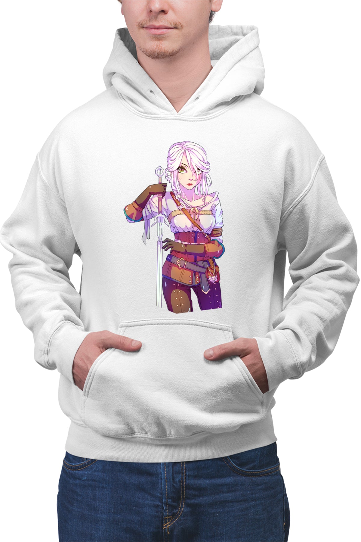 Hanorac barbati The Witcher Ciri Anime Mangaka Girl Hunter