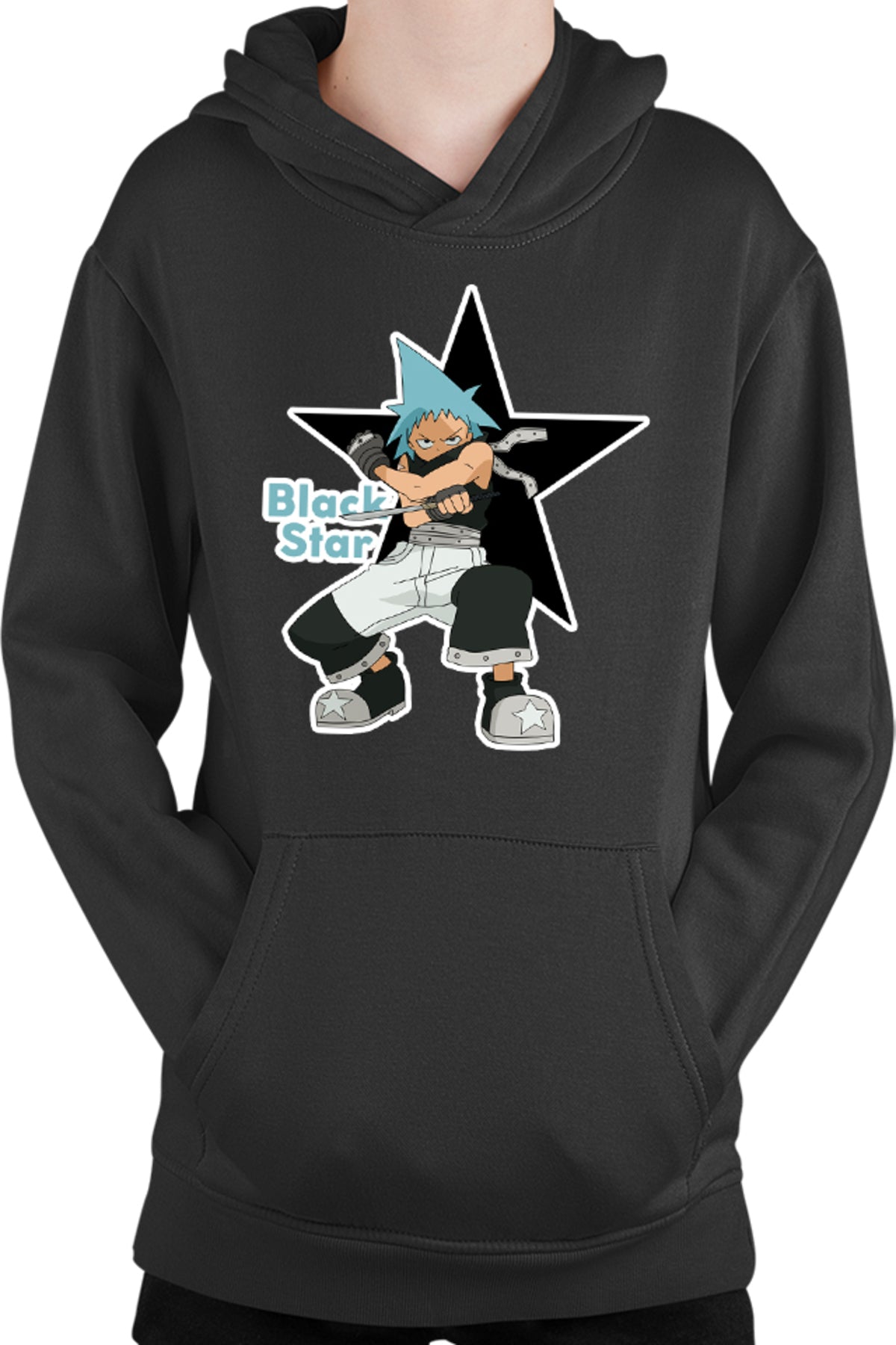 Hanorac copii Soul Eater Black Star Otaku Fight Pose Spirit Trap