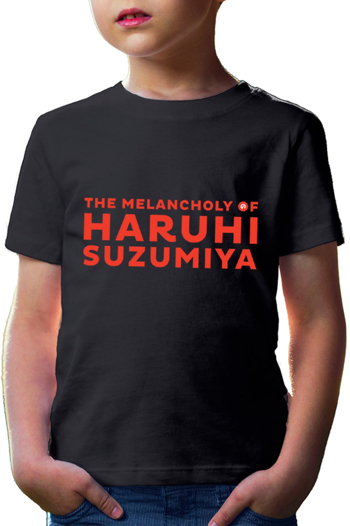 Tricou copii Haruhi Suzumiya Logo Anime Weeb Cosplay Figure