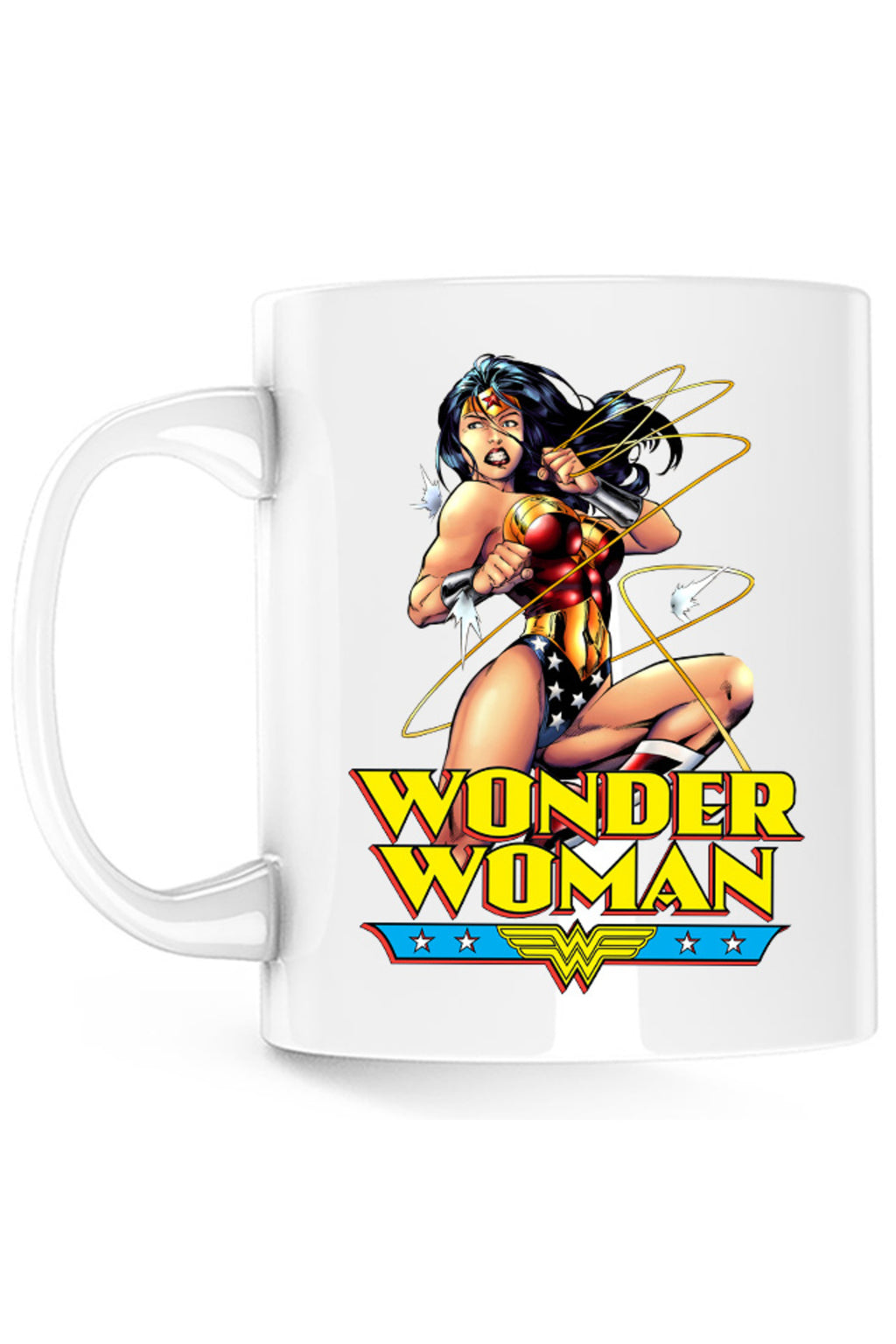 Cana Wonder Woman String Energy Retro Illustration American, alba, 330 ml