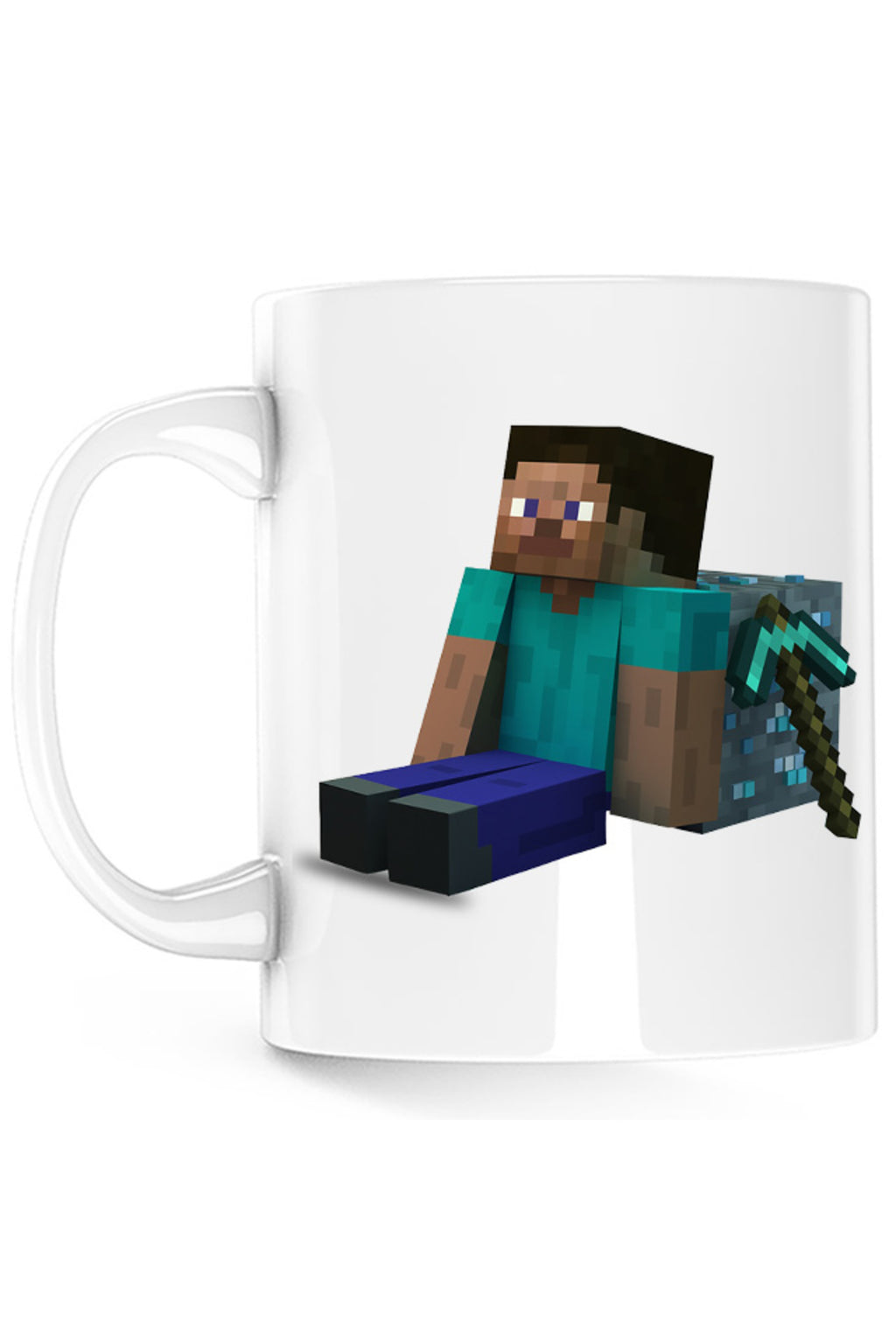 Cana Minecraft Diamond Cube Pickaxe Mining Sit Steve, alba, 330 ml
