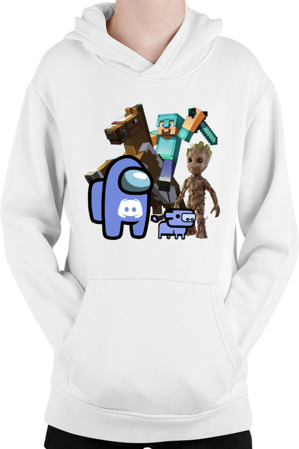 Hanorac copii Among Discord Baby Groot Minecraft Diamond Sword