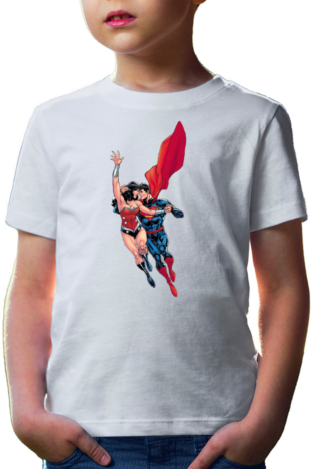 Tricou copii Wonder Woman Superman Super Lovers Fly Cape Save Protect