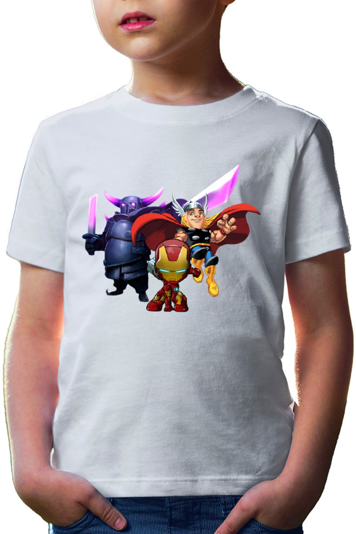 Tricou copii Clash of Clans Massive Tank HP Thor Iron Man Super Power