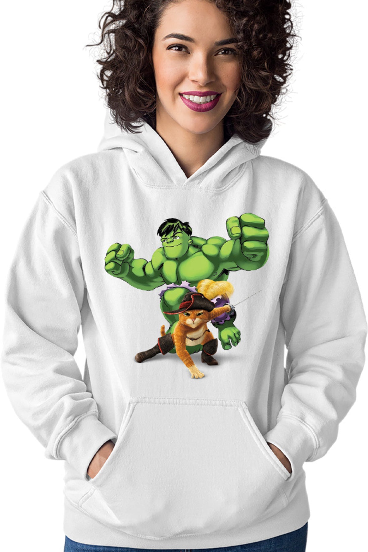 Hanorac dama Shrek Puss In The Boots Hulk Marvel DC Cat